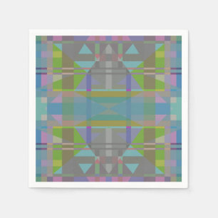 Servilleta De Papel Geométrico verde azul púrpura
