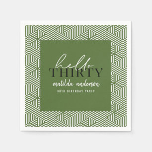 Servilleta De Papel Geométricos modernos y script a la trigésima