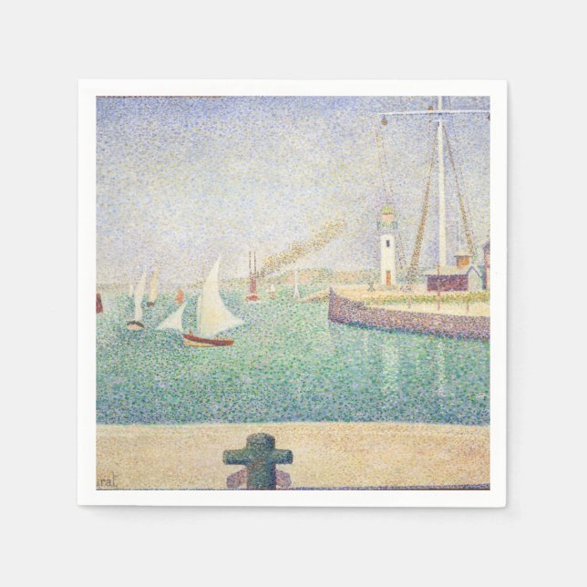 Servilleta De Papel Georges Seurat - Entrada del puerto de Honfleur (Anverso)