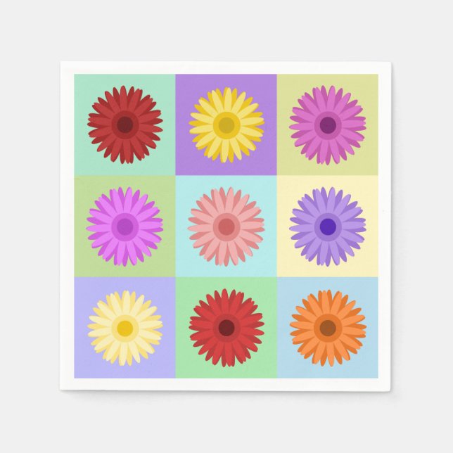 Servilleta De Papel Gerbera 3x3 Daisy Design (Anverso)