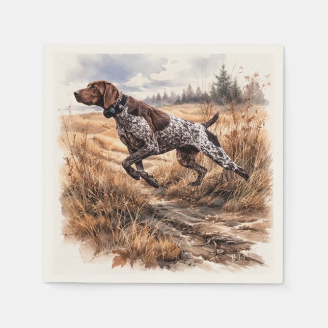 Servilleta De Papel  German Shorthaired Pointer  (Anverso)