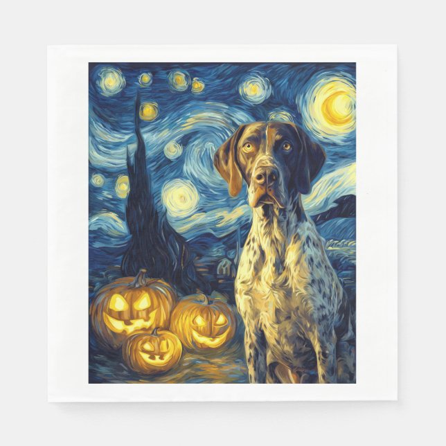 Servilleta De Papel German Shorthaired Pointer 1 Perro Lindo Halloween (Anverso)