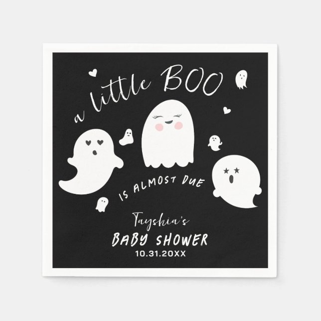 Servilleta De Papel Ghost Boo Gender Neutral Halloween Baby Shower (Anverso)