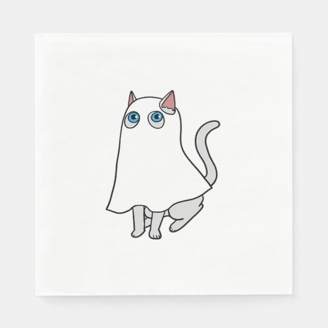 Servilleta De Papel Ghost Cat Classic T-Shirt_1 (Anverso)