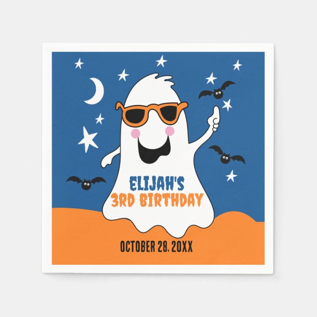 Servilleta De Papel Ghost Halloween Kids Birday Cute (Anverso)