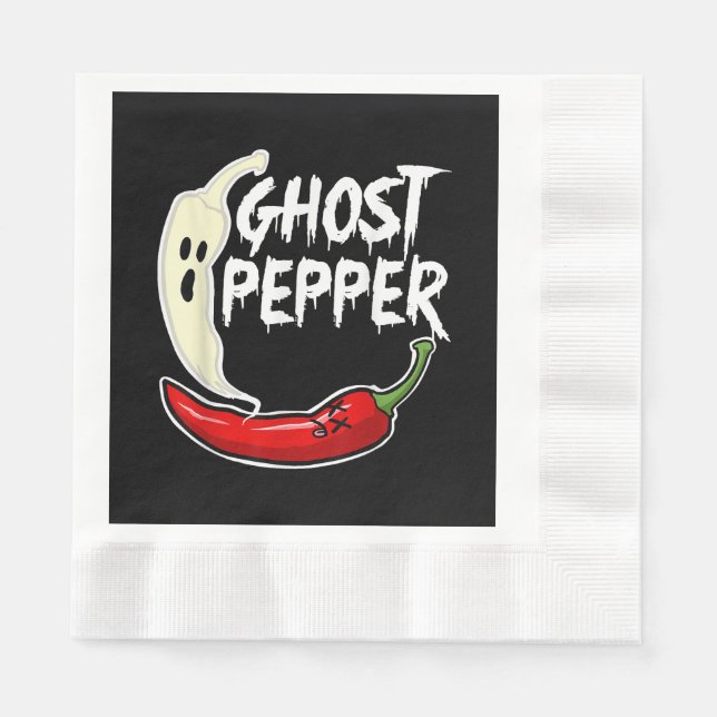 Servilleta De Papel Ghost Pepper Funny Spicny Hot Halloween Ghost Pepp (Anverso)
