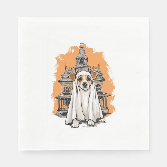 Servilleta De Papel Ghost Pup - Espabilloso disfraz de perro (Anverso)