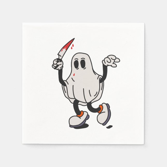 Servilleta De Papel Ghost with blood knife (Anverso)