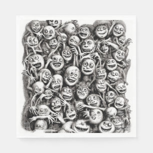 Servilleta De Papel Ghouls Grinning- Papel Ropa de almuerzo