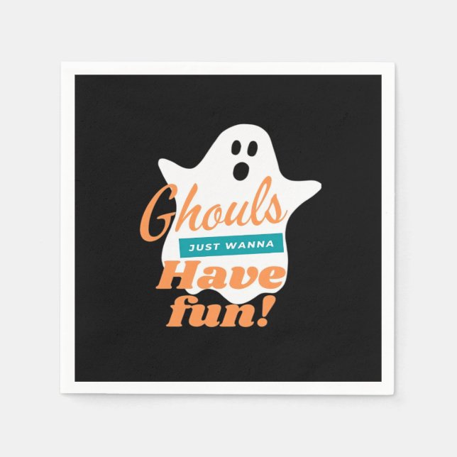 Servilleta De Papel Ghouls Solo Quiere Divertirse Esta Halloween (Anverso)