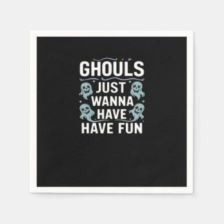 Servilleta De Papel Ghouls solo quiere divertirse - Groovy Halloween