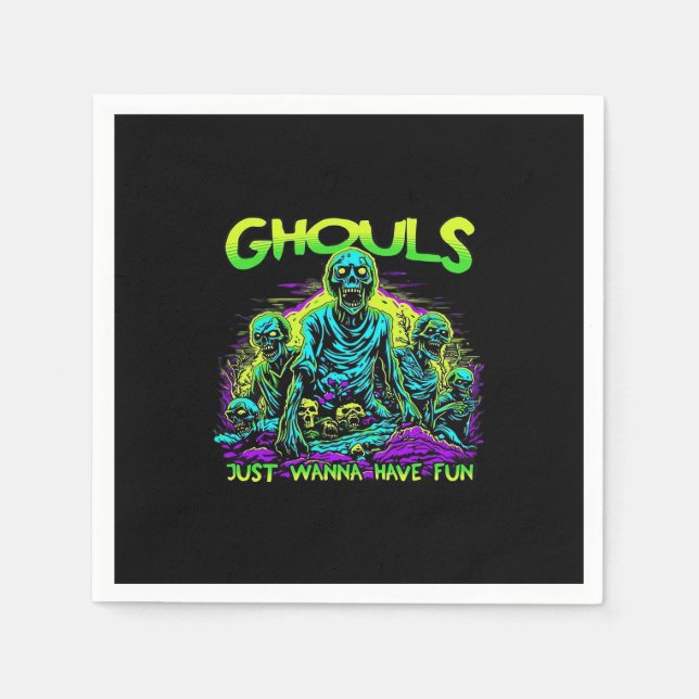 Servilleta De Papel Ghouls solo quiere divertirse - Halloween Sloth De (Anverso)