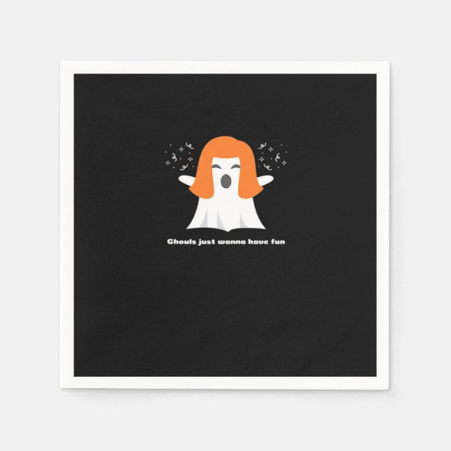 Servilleta De Papel Ghouls solo quieren divertirse con Halloween diver (Anverso)