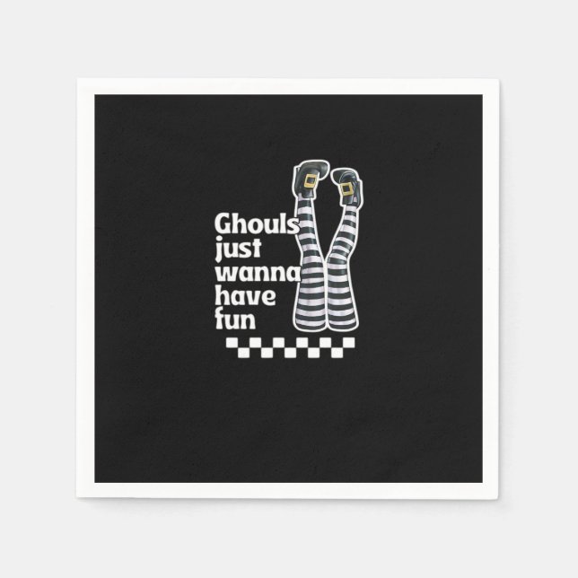 Servilleta De Papel Ghouls solo quieren divertirse con Halloween diver (Anverso)