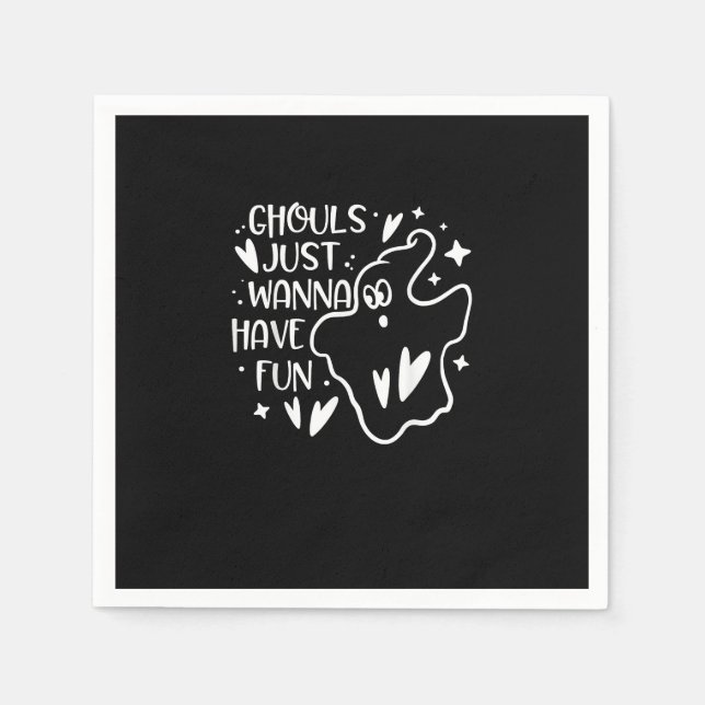 Servilleta De Papel Ghouls solo quieren divertirse con Halloween diver (Anverso)