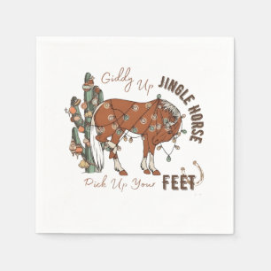 Servilleta De Papel Giddy Up Jingle Horses Recoge A Tus Navidades De P