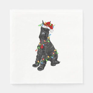 Servilleta De Papel Gigante Schnauzer Lover Xmas Santa Giant Schnauzer