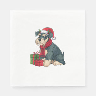 Servilleta De Papel Gigante Schnauzer Navidades de perro Fiestas festi