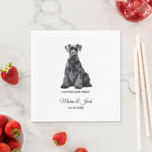 Servilleta De Papel Gigante Schnauzer perro que amé su primera boda