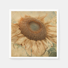 Servilleta De Papel Gigante Sunflowers Yellow Old Vintage Art