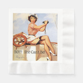 Servilleta De Papel Gil Elvgren Pin Up Wearing Capters Gorra Binocular