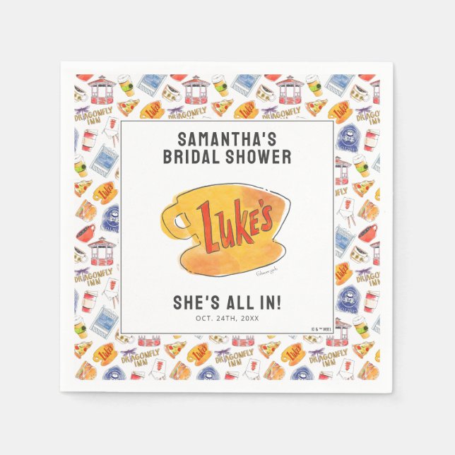 Servilleta De Papel Gilmore Chica Bridal Shower (Anverso)