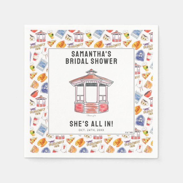 Servilleta De Papel Gilmore Chica Bridal Shower (Anverso)