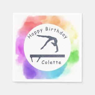 Servilleta De Papel Gimnasia Balanza de Cumpleaños Beam Watercolor Spl