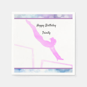 Servilleta De Papel Gimnasia Birthday Uneven Barras Watercolor