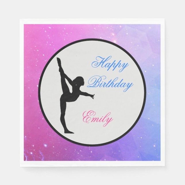 Servilleta De Papel Gimnasia chica Napkins feliz cumpleaños (Anverso)