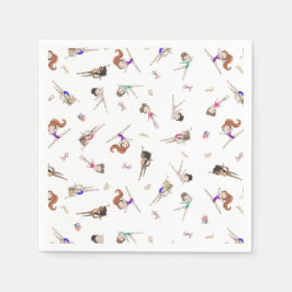 Servilleta De Papel Gimnasia chica Partido del Cumpleaños Blanco