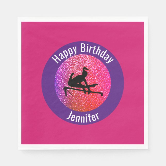 Servilleta De Papel Gimnasia Feliz Papel de cumpleaños Napkin (Anverso)