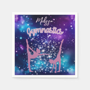 Servilleta De Papel Gimnasia Galaxia Turquesa Púrpura Personalizada