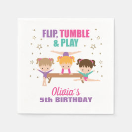 Servilleta De Papel Gimnasia Pink Morple Turquesa Chica Cumpleaños