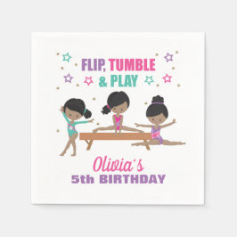 Servilleta De Papel Gimnasia Pink Morple Turquesa Chica Cumpleaños