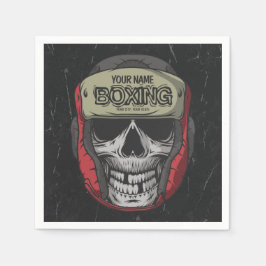 Servilleta De Papel Gimnasio de Boxer Fight Club Skeleton Boxing Perso