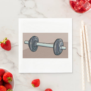 Servilleta De Papel Gimnasio de fitness con escalada de pesas de Barbe