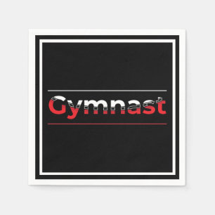 Servilleta De Papel Gimnasta - Palabra de Gimnasia Moderna Minimalista