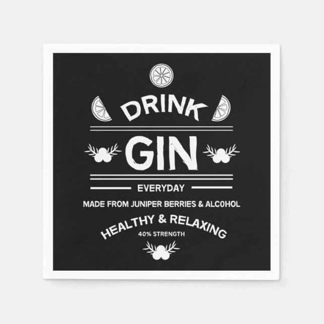 Servilleta De Papel Gin Drinkers | Love Gin | Decoración del hogar | B (Anverso)