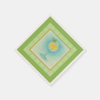 Servilleta De Papel Gin & Tonic Cocktail Napkin – Mint Plaid