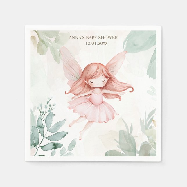 Servilleta De Papel Ginger Fairy Chica Baby Shower (Anverso)