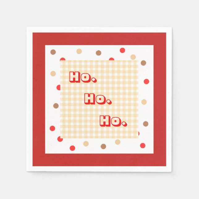 Servilleta De Papel Gingerbread Gingham y Dots (Anverso)