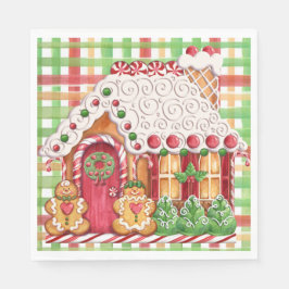 Servilleta De Papel Gingerbread House Gingerbread Familia Napkin