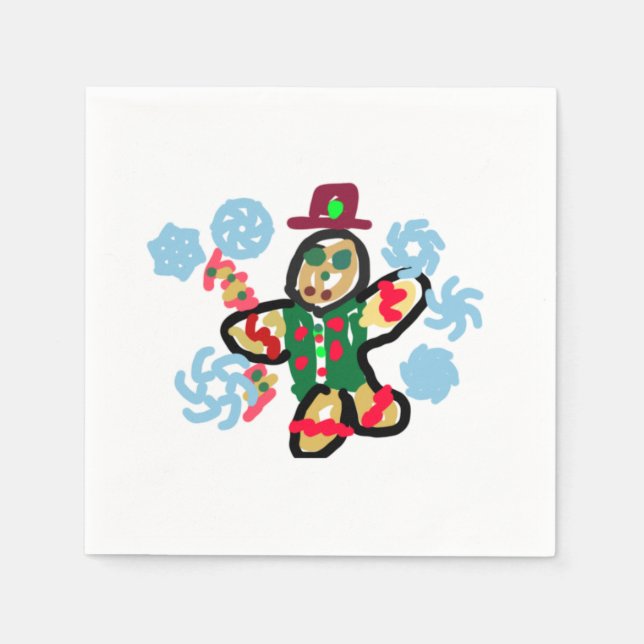 Servilleta De Papel Gingerbread man dance (Anverso)