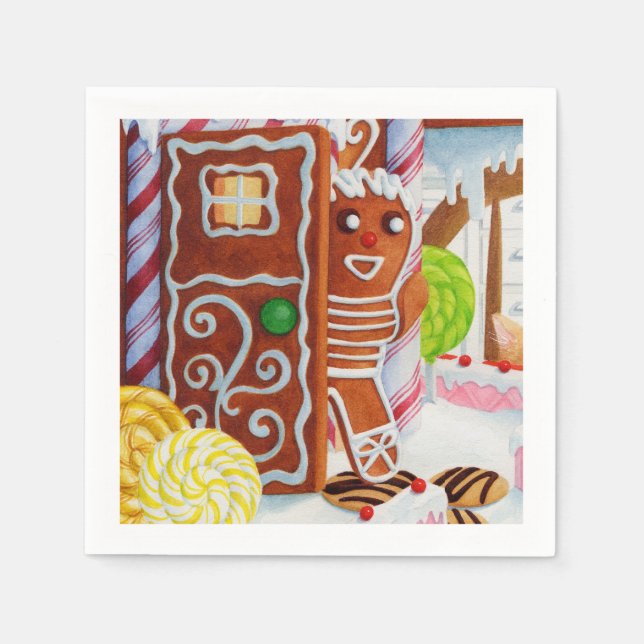 Servilleta De Papel GINGERBREAD MAN Standard Coctel Paper Napkins (Anverso)