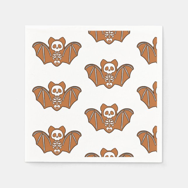 Servilleta De Papel Gingerbread Skeleton Bat (Anverso)