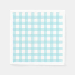 Servilleta De Papel Gingham Azul Claro