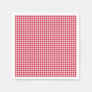 Servilleta De Papel Gingham-Berry-Red Paper Napkins