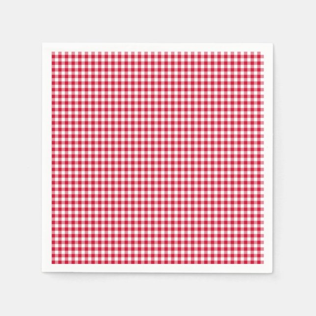 Servilleta De Papel Gingham-Berry-Red Paper Napkins (Anverso)