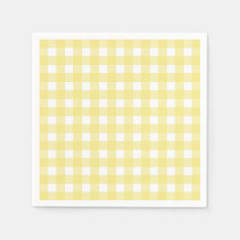 Servilleta De Papel Gingham blanco y amarillo pálido